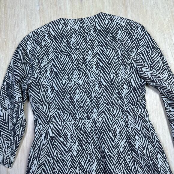 Cabi Grey Zig Zag Zebra Chevron Ponte Knit Stretch Long Jacket XS Style #3034 - Picture 14 of 16